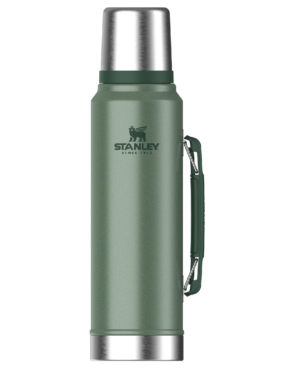 Hammertone Green coloured Stanley Classic Legendary Bottle 1.0L on white background