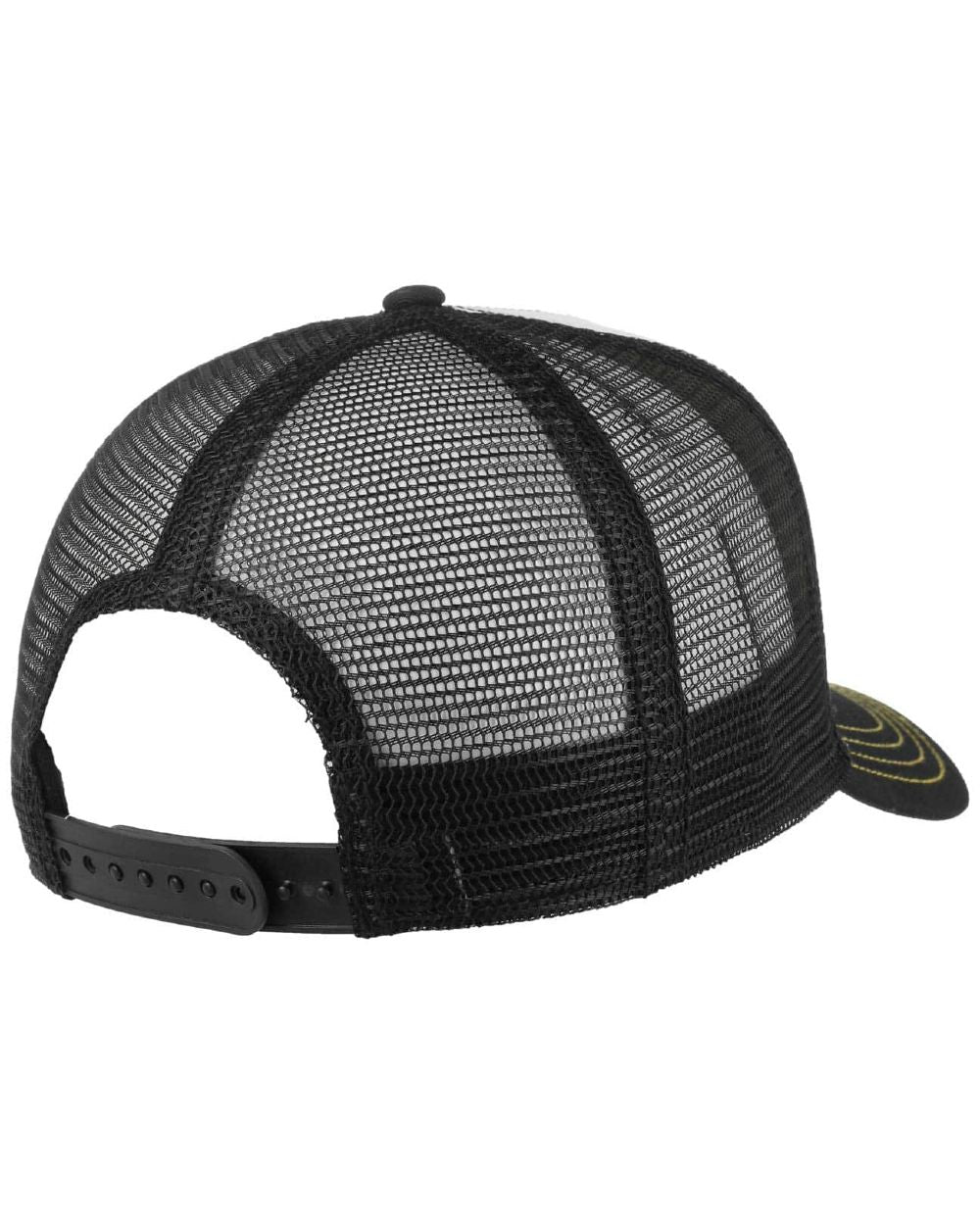 Black white coloured Stetson American Heritage Black White Trucker Cap on white background