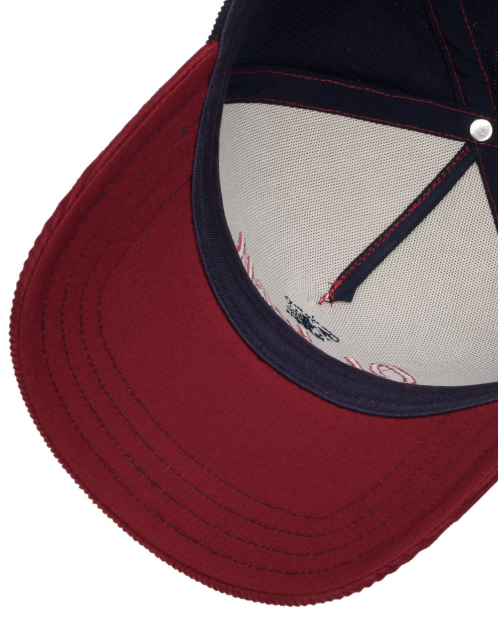 Wine Off White coloured Stetson American Heritage Vintage Racing Trucker Cap on white background