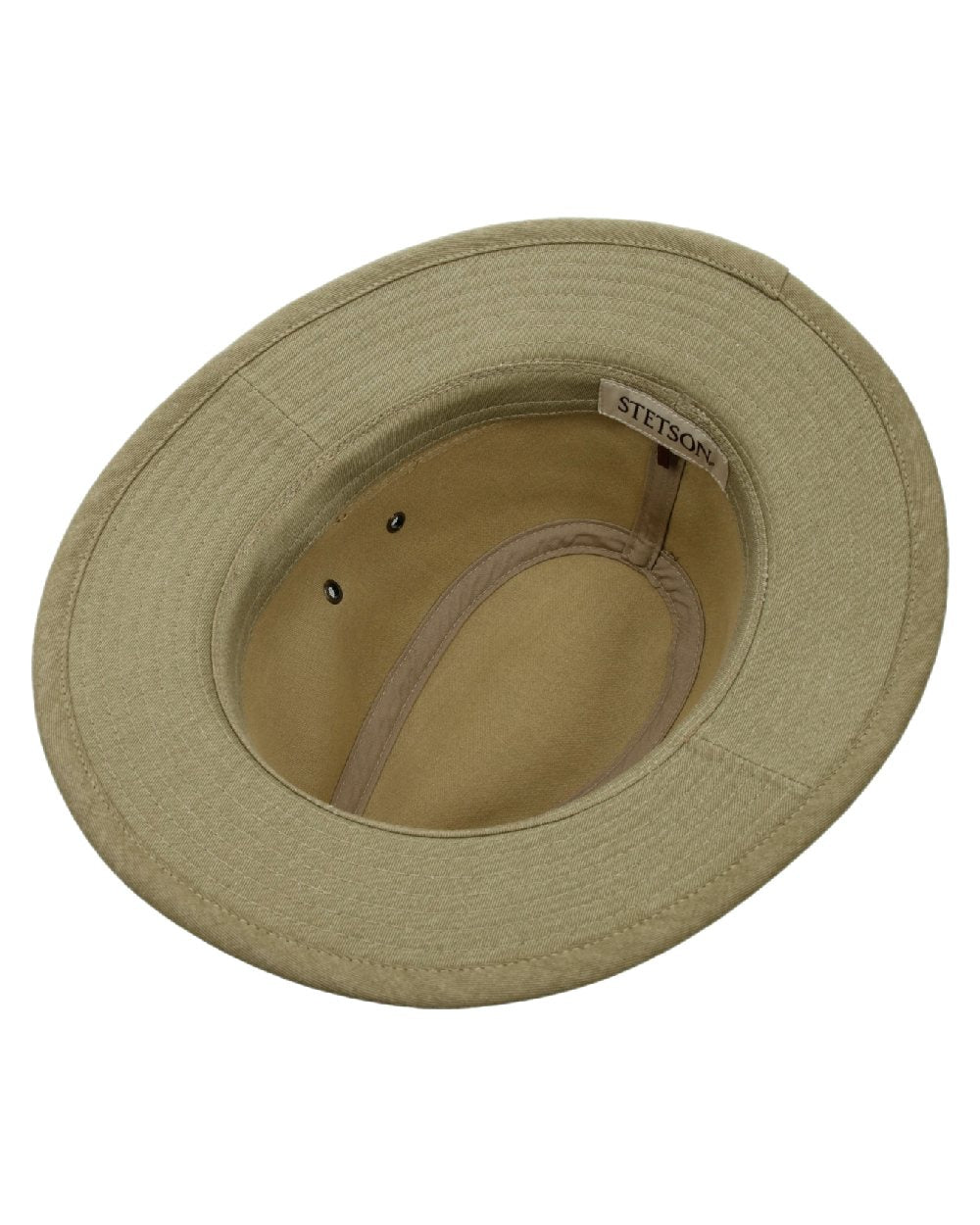 Light Olive Coloured Stetson Cotton Traveller Outdoor Hat on white background