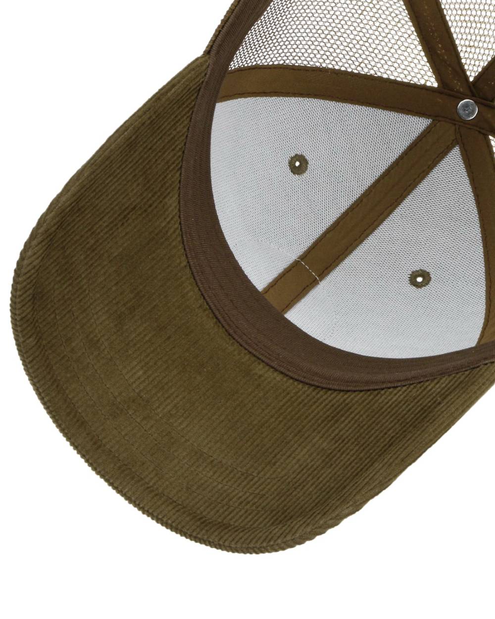 Light Green Khaki Stetson Explorer Since 1865 Trucker Cap on white background