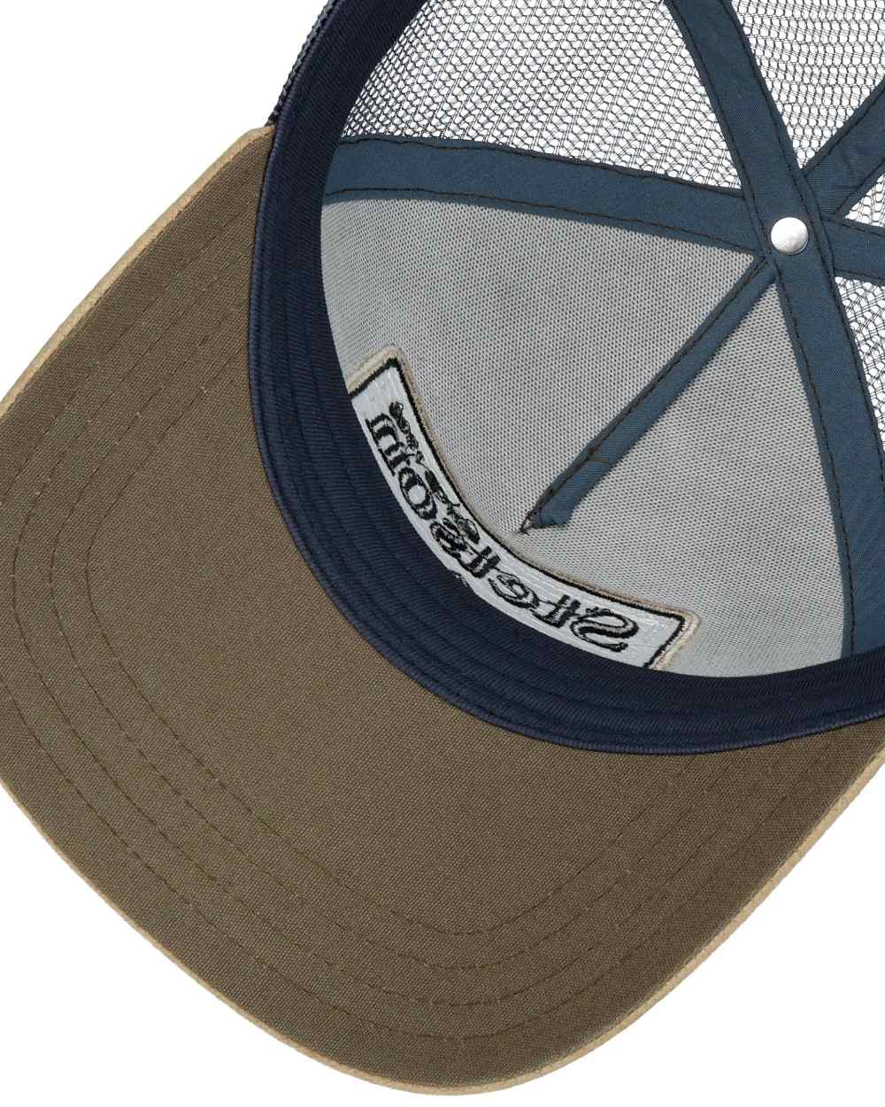 Beige Wine coloured Stetson Explorer Trucker Cap on white background