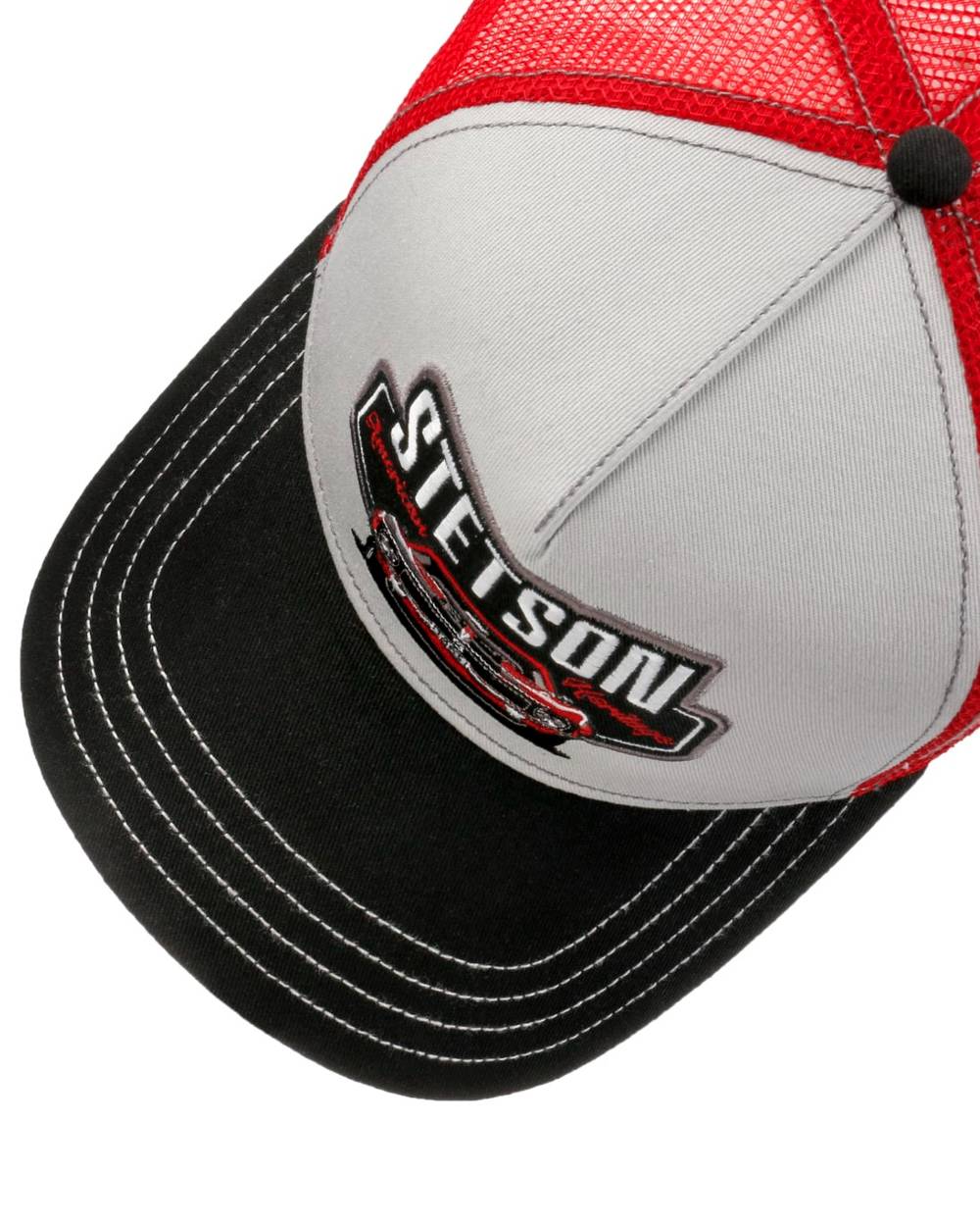 Black Grey coloured Stetson Garage American Heritage Trucker Cap on white background