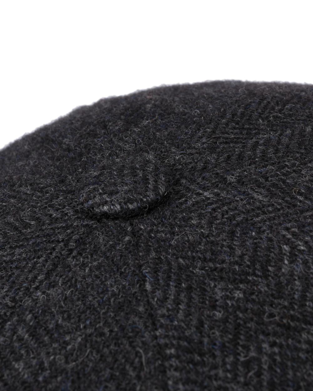 Dark Grey Coloured Stetson Hatteras Classic Wool Flat Cap On A White Background