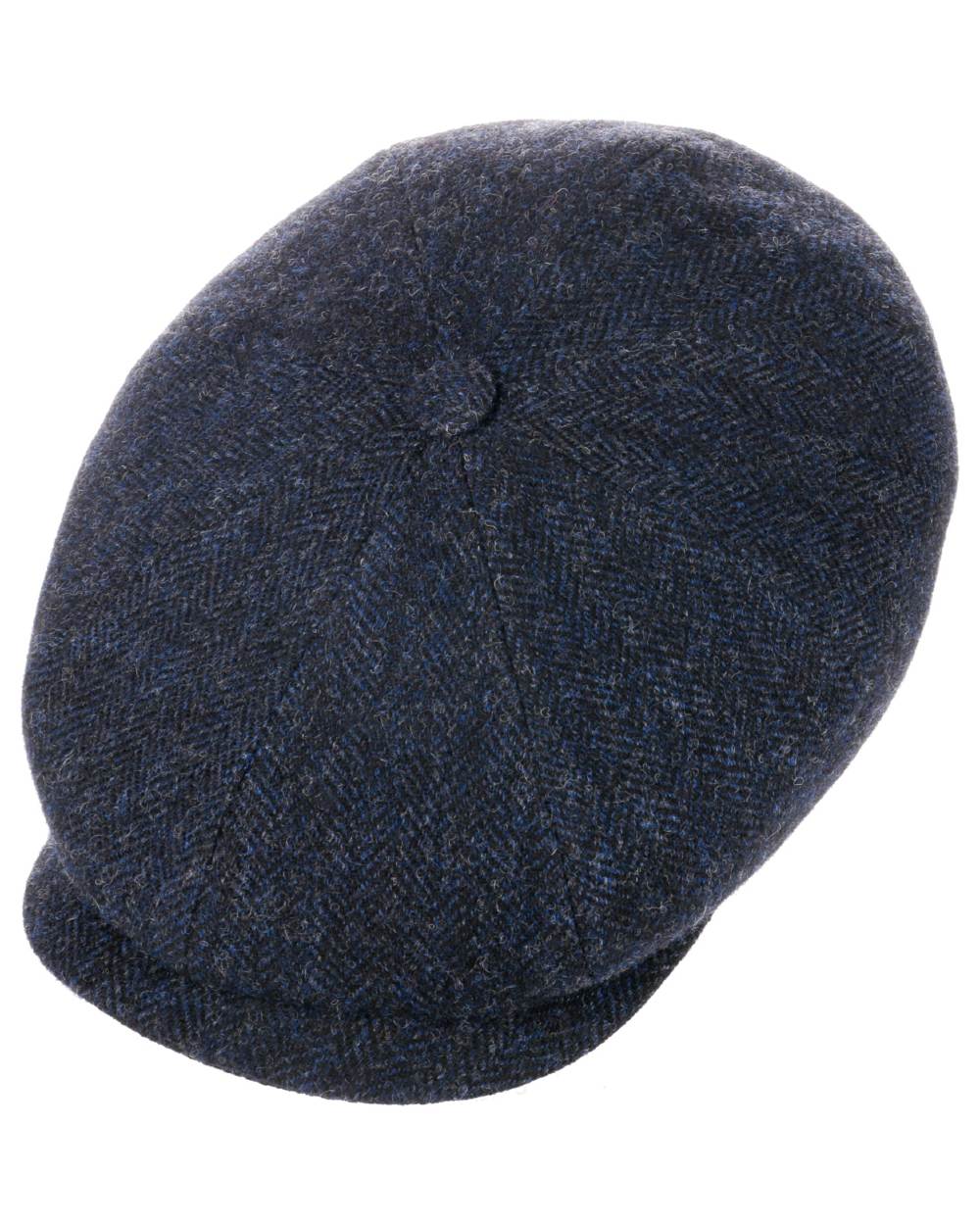 Dark Navy Coloured Stetson Hatteras Classic Wool Flat Cap On A White Background