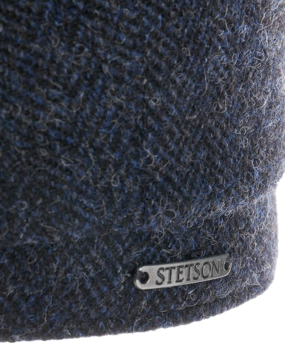 Dark Navy Coloured Stetson Hatteras Classic Wool Flat Cap On A White Background