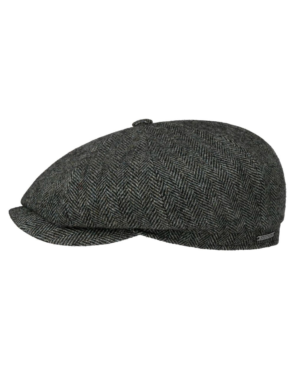Moss Green Coloured Stetson Hatteras Classic Wool Flat Cap On A White Background