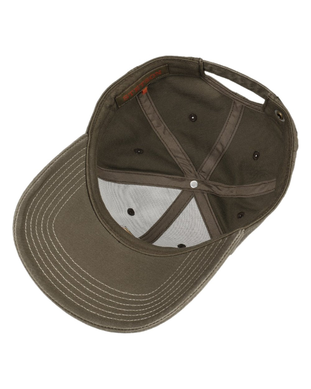 Brown Grey Coloured Stetson Lenloy Cotton Cap on white background