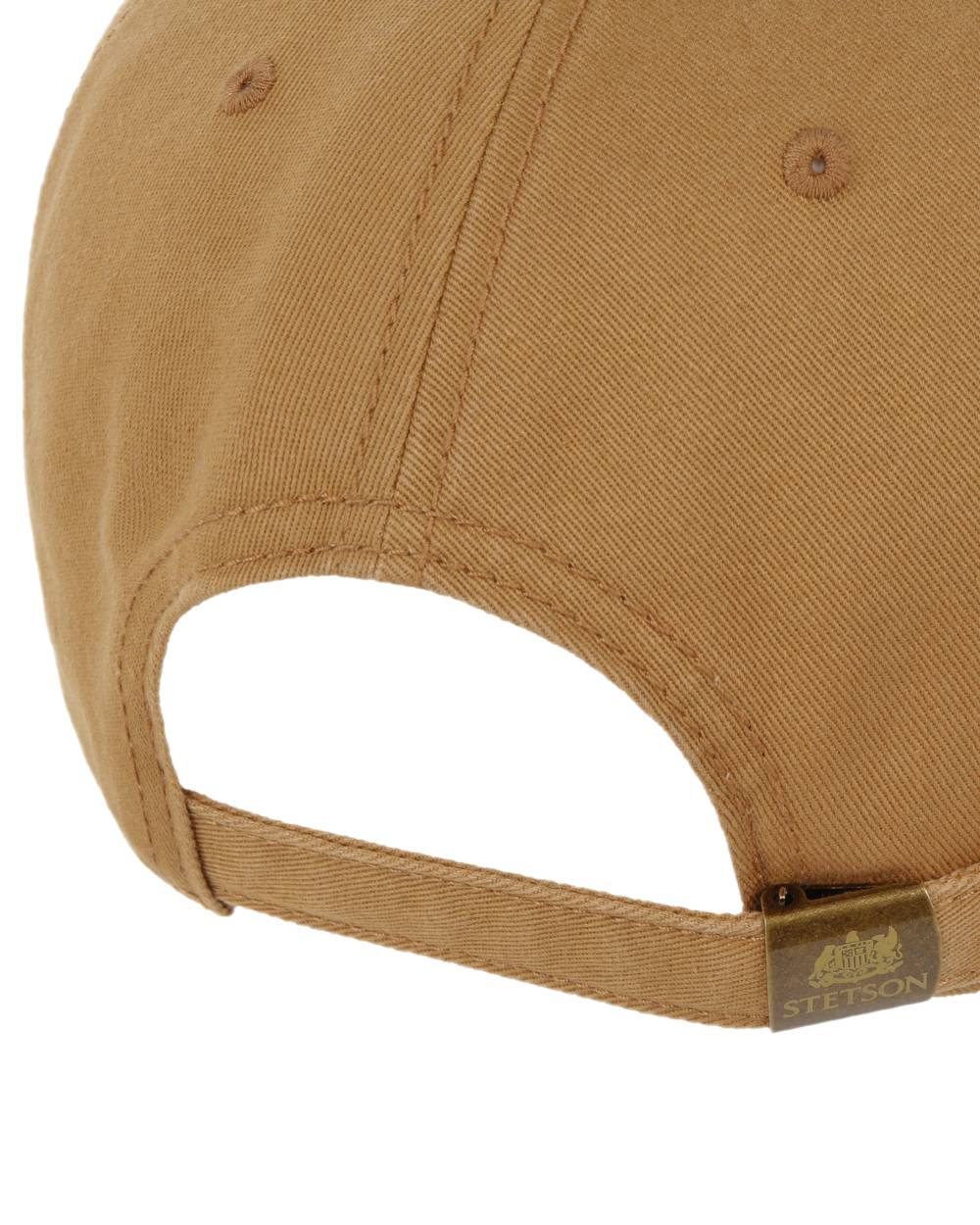 Camel Coloured Stetson Lenloy Cotton Cap on white background