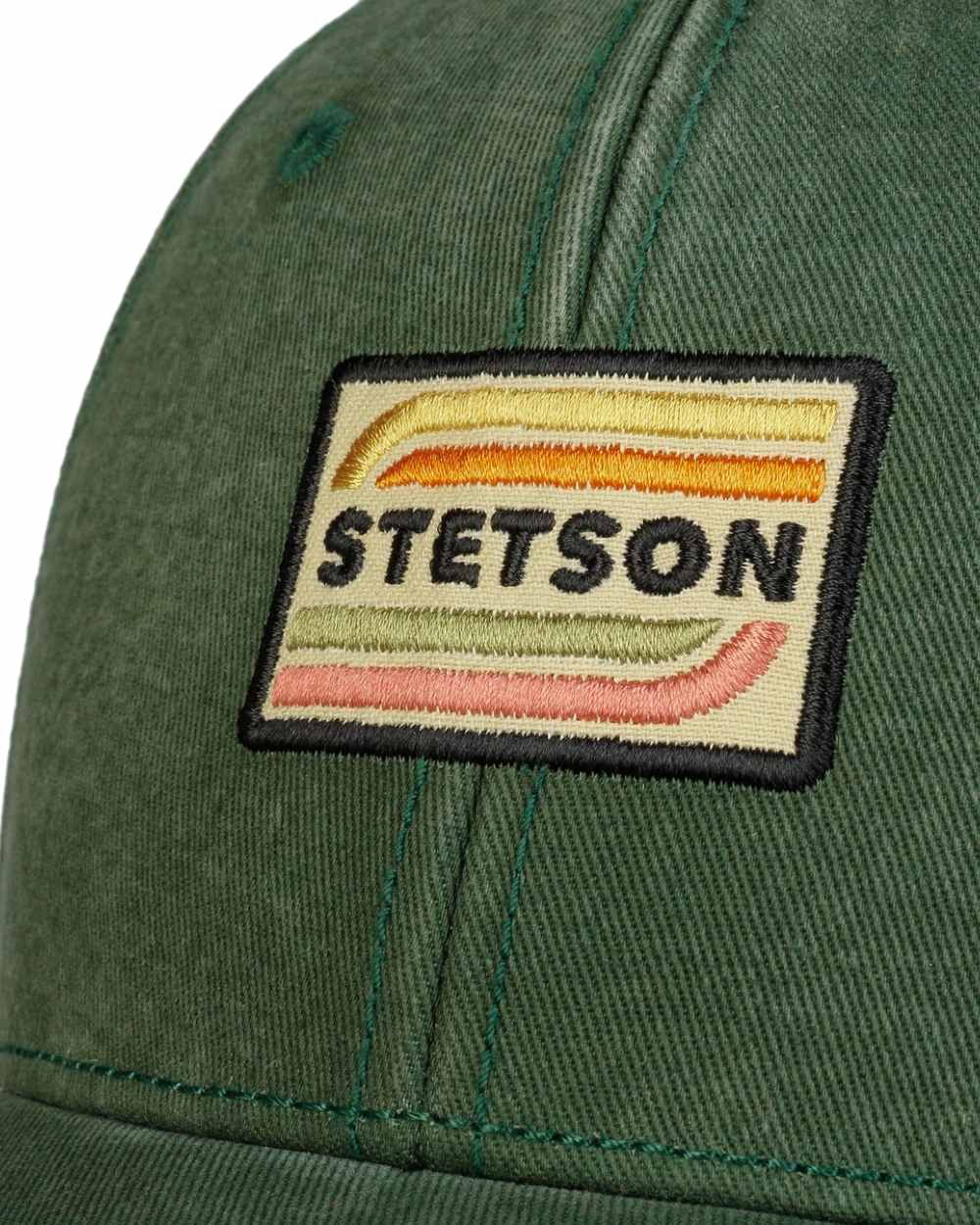 Dark Green Coloured Stetson Lenloy Cotton Cap on white background