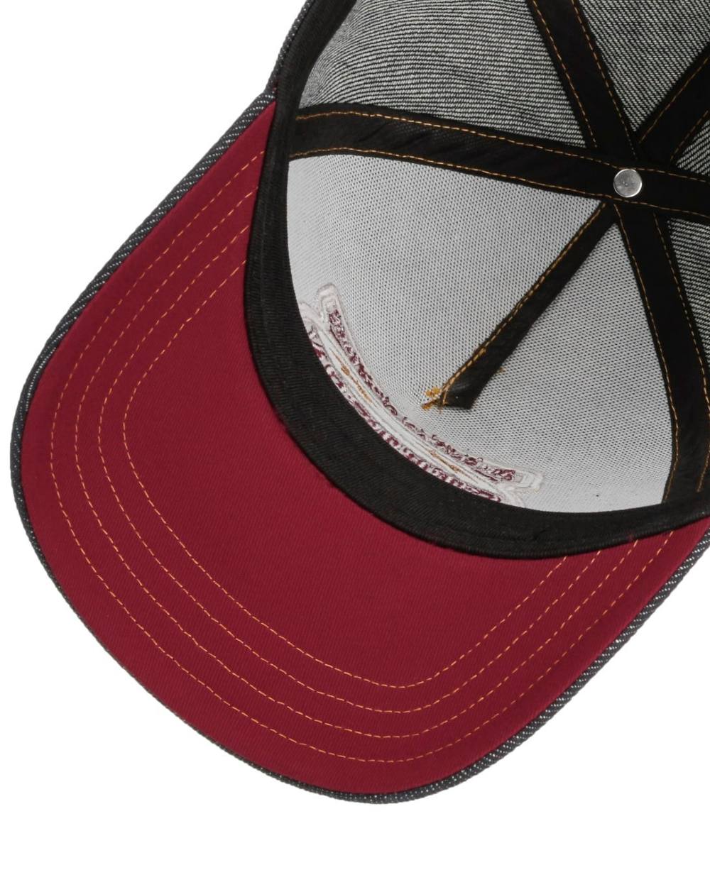 Blue Denim coloured Stetson Lightning Trucker Cap on white background