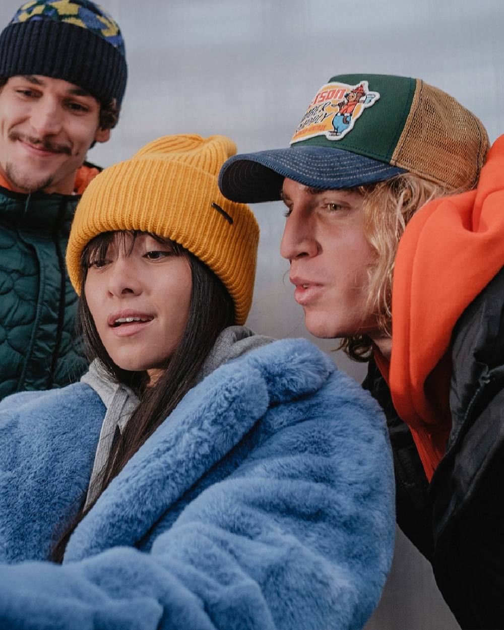 Green Coloured Stetson Lumber Supply Trucker Cap on grey background