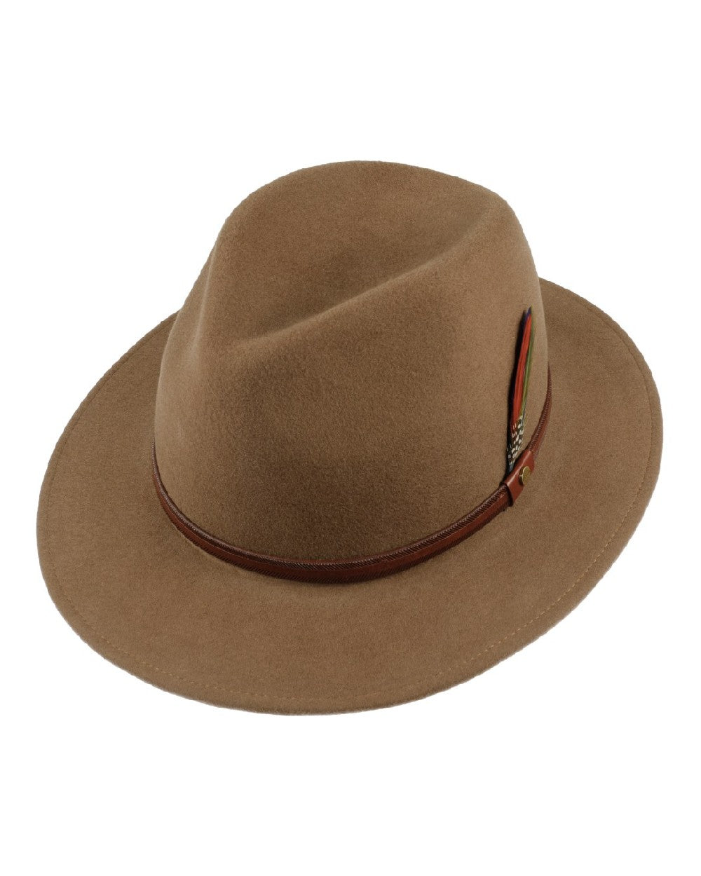 Dark Beige Coloured Stetson Rantoul Traveller Hat On A White Background