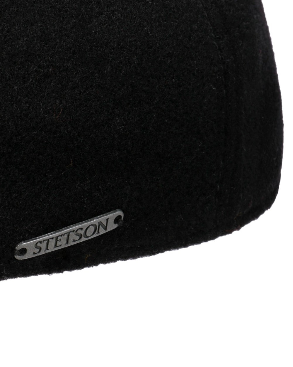 Black coloured Stetson Texas Wool Gatsby Cap on white background