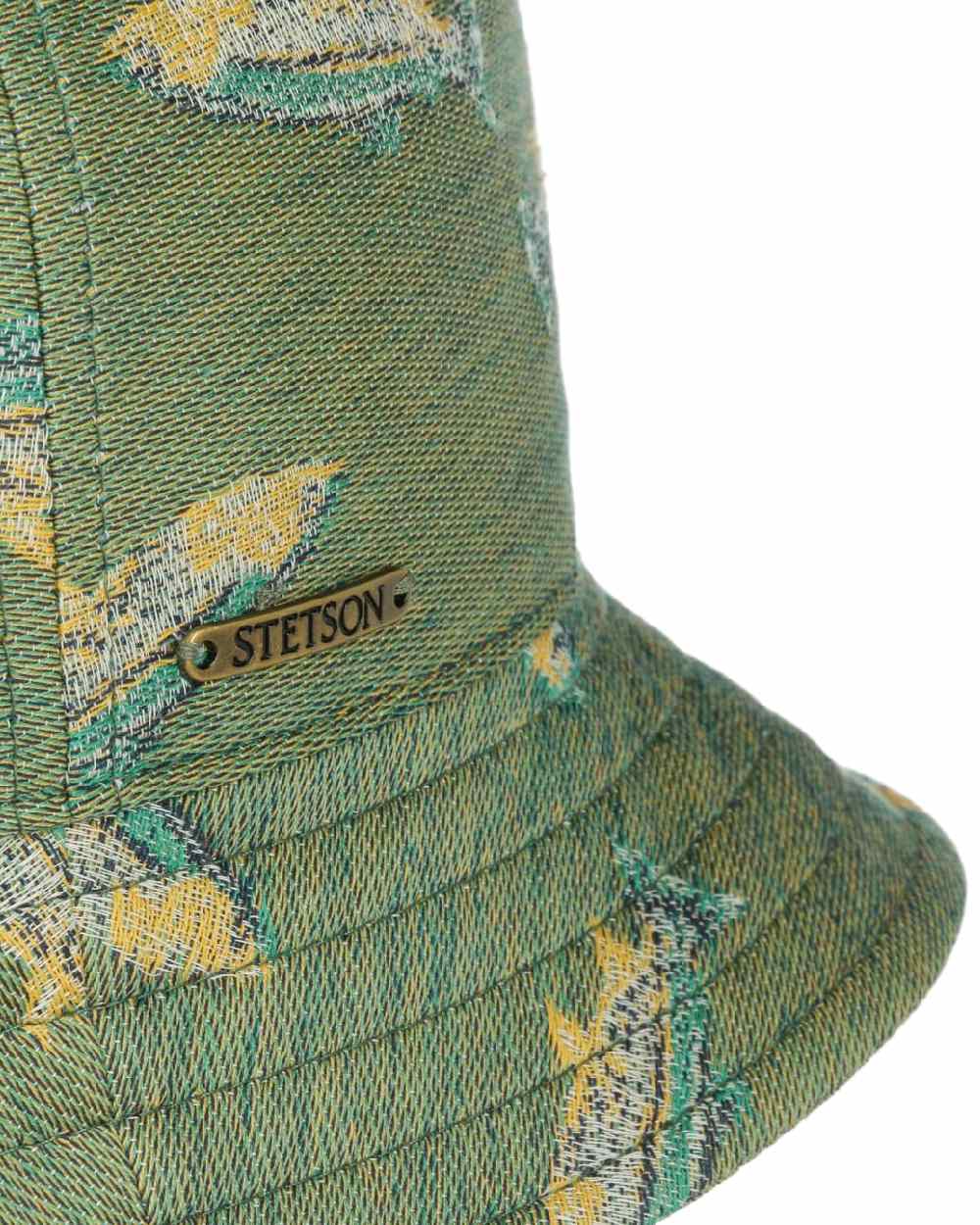 Green Blue Coloured Stetson Trouts Bucket Hat on white background