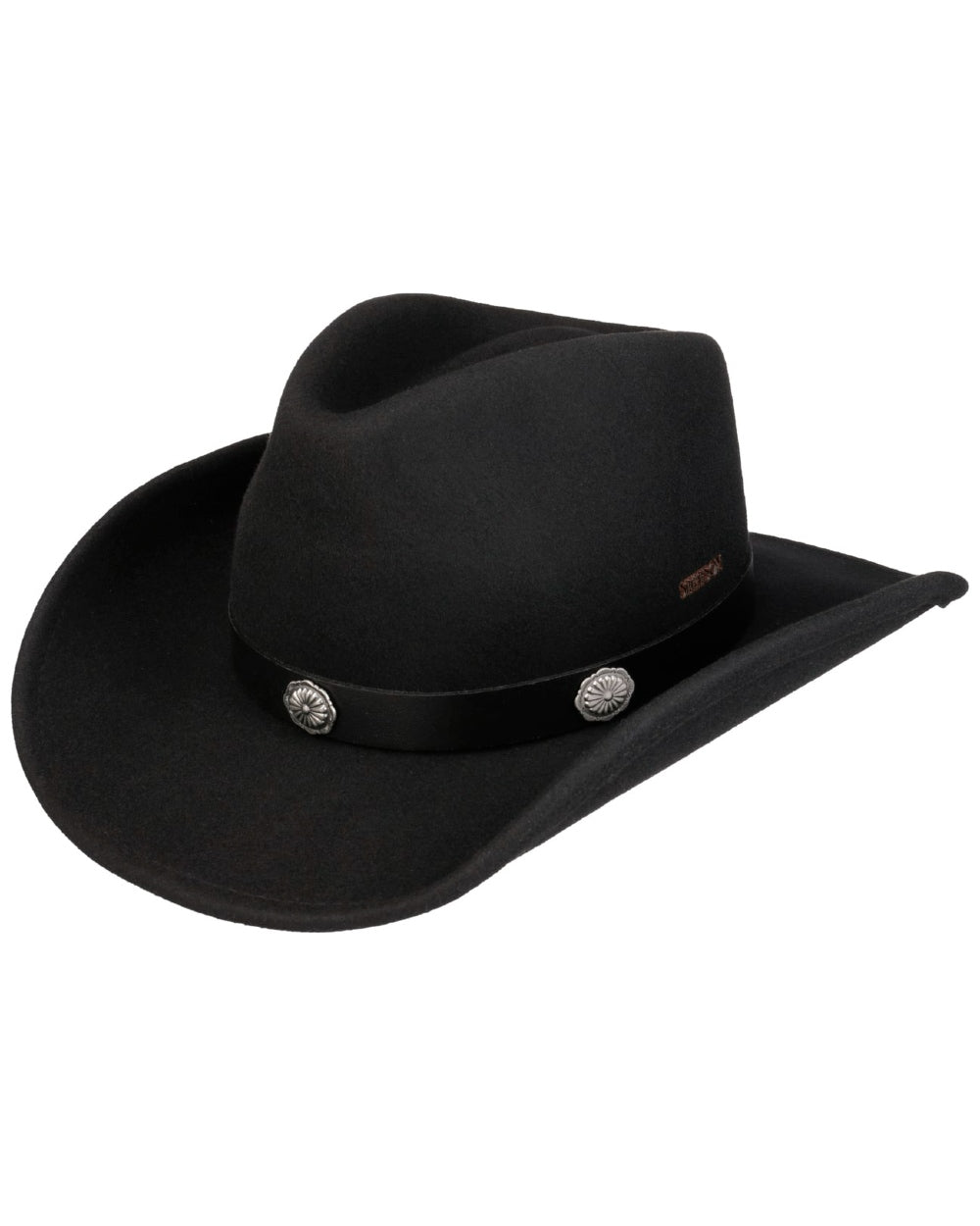Black coloured Stetson Woolfelt Western Hat on white background