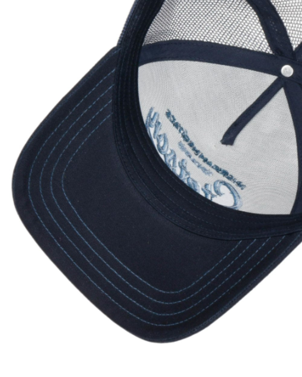 Navy coloured Stetson American Heritage Classic Navy Trucker Cap on White background
