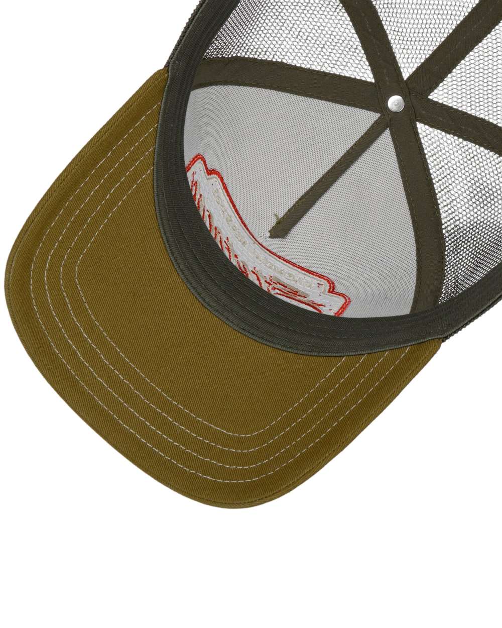 Olive Yellow coloured Stetson Classic Race Trucker Cap on white background
