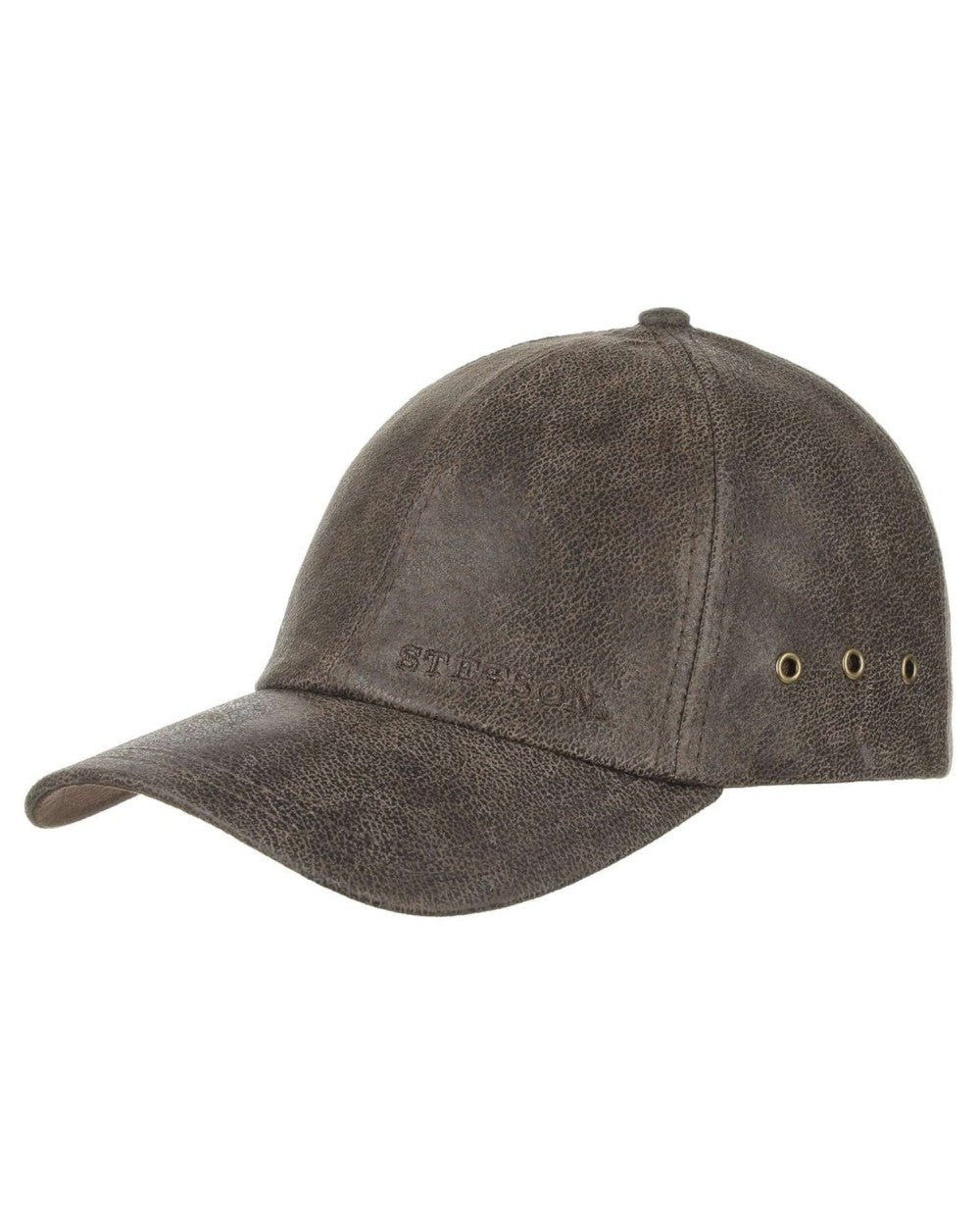 Brown coloured Stetson Liberty Pigskin Baseball Cap on white background