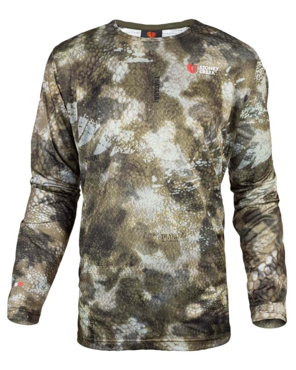 Camo Alpine coloured Stoney Creek Mens Ice-Dry Long Sleeve Top on white background