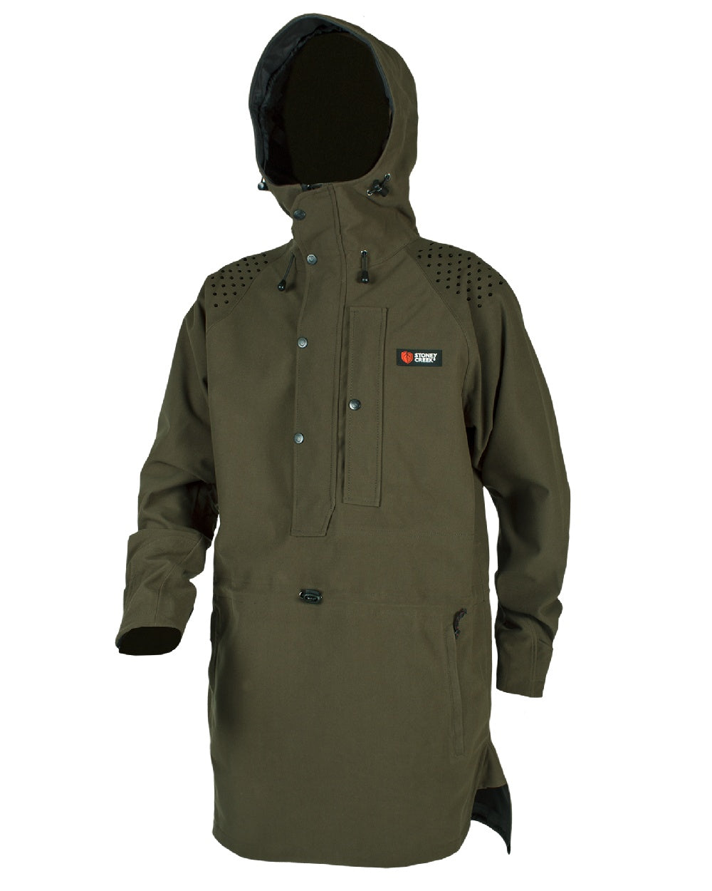 Bayleaf Coloured Stoney Creek Mens Long Bush Coat on White Background