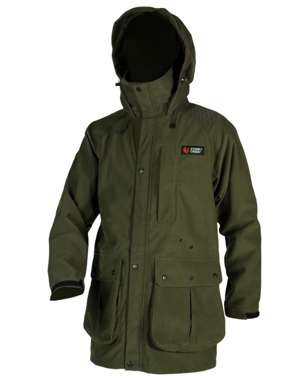 Bayleaf coloured Stoney Creek Mens Suppressor Jacket on white background