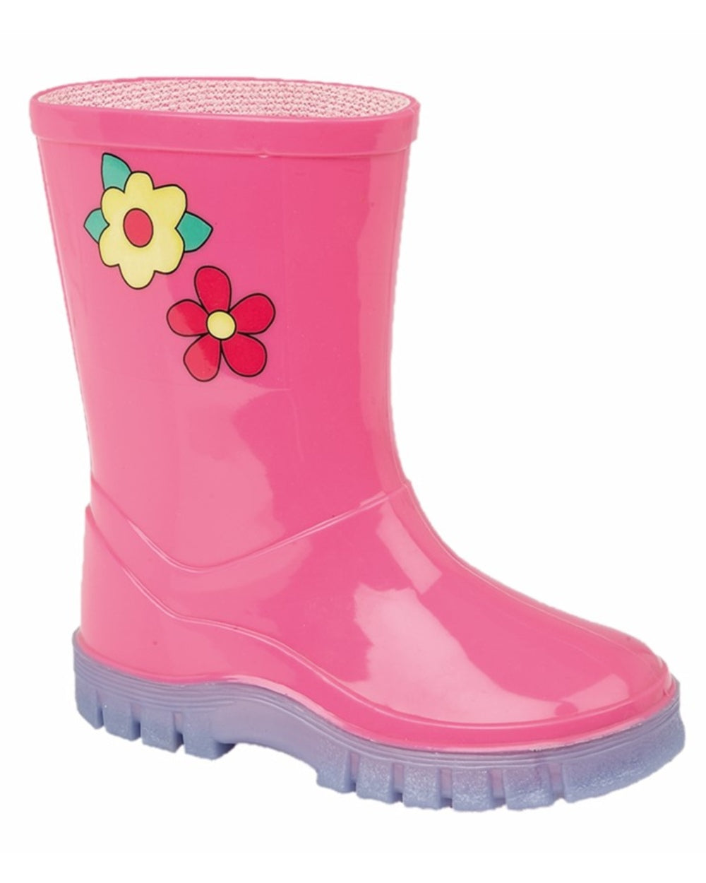 Pink Lilac coloured Stormwells Childrens Puddle Wellington Boots on white background