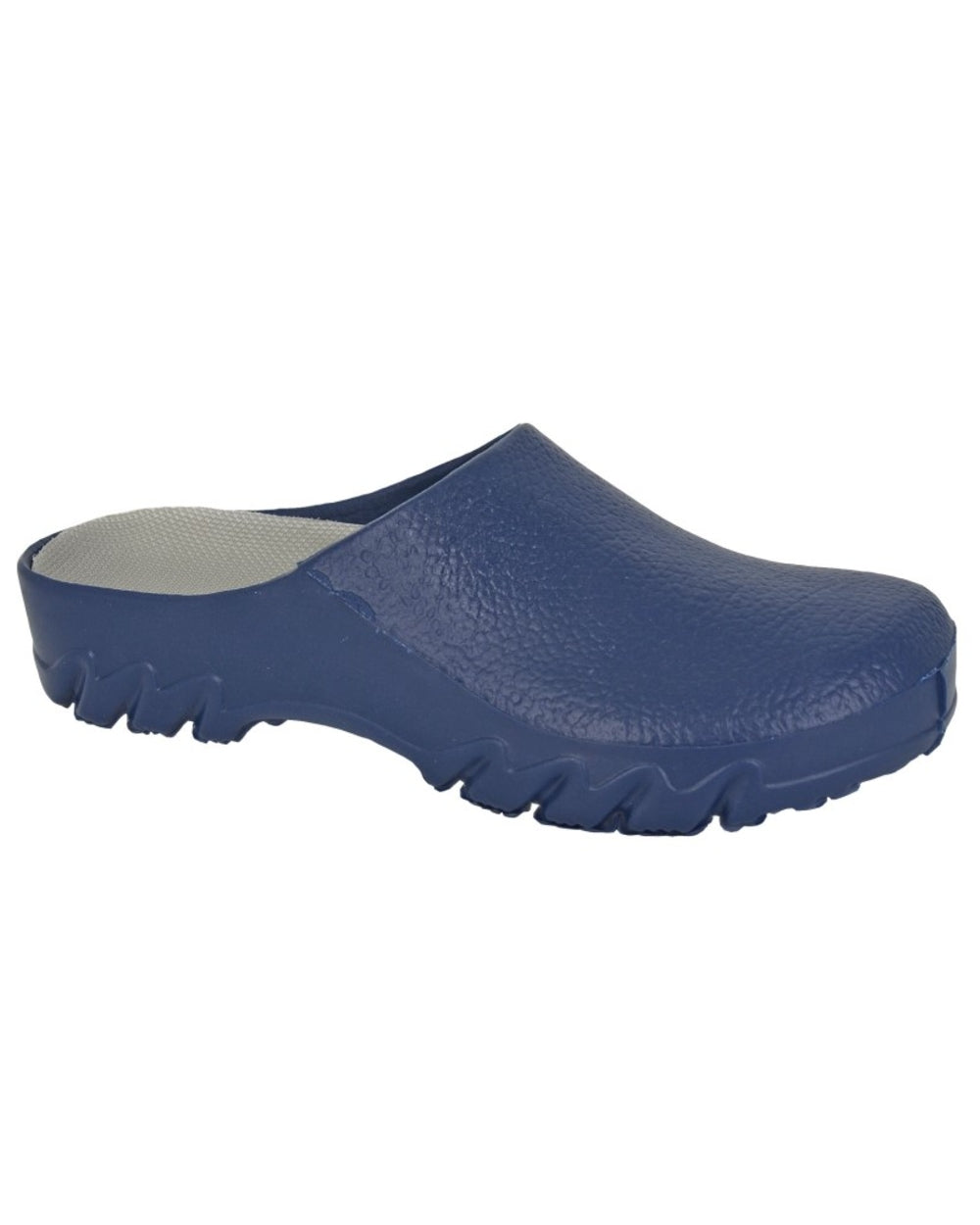 Navy coloured Stormwells Garden Clog Shoe on white background