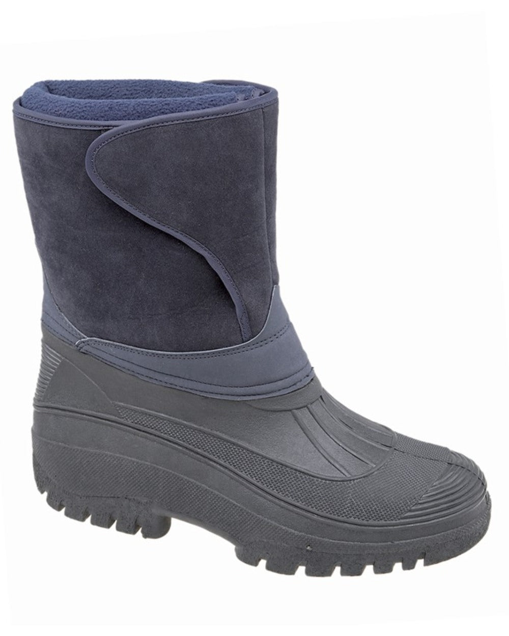Navy Blue coloured Stormwells Touch Fastening Insulated Ankle Boots on white background