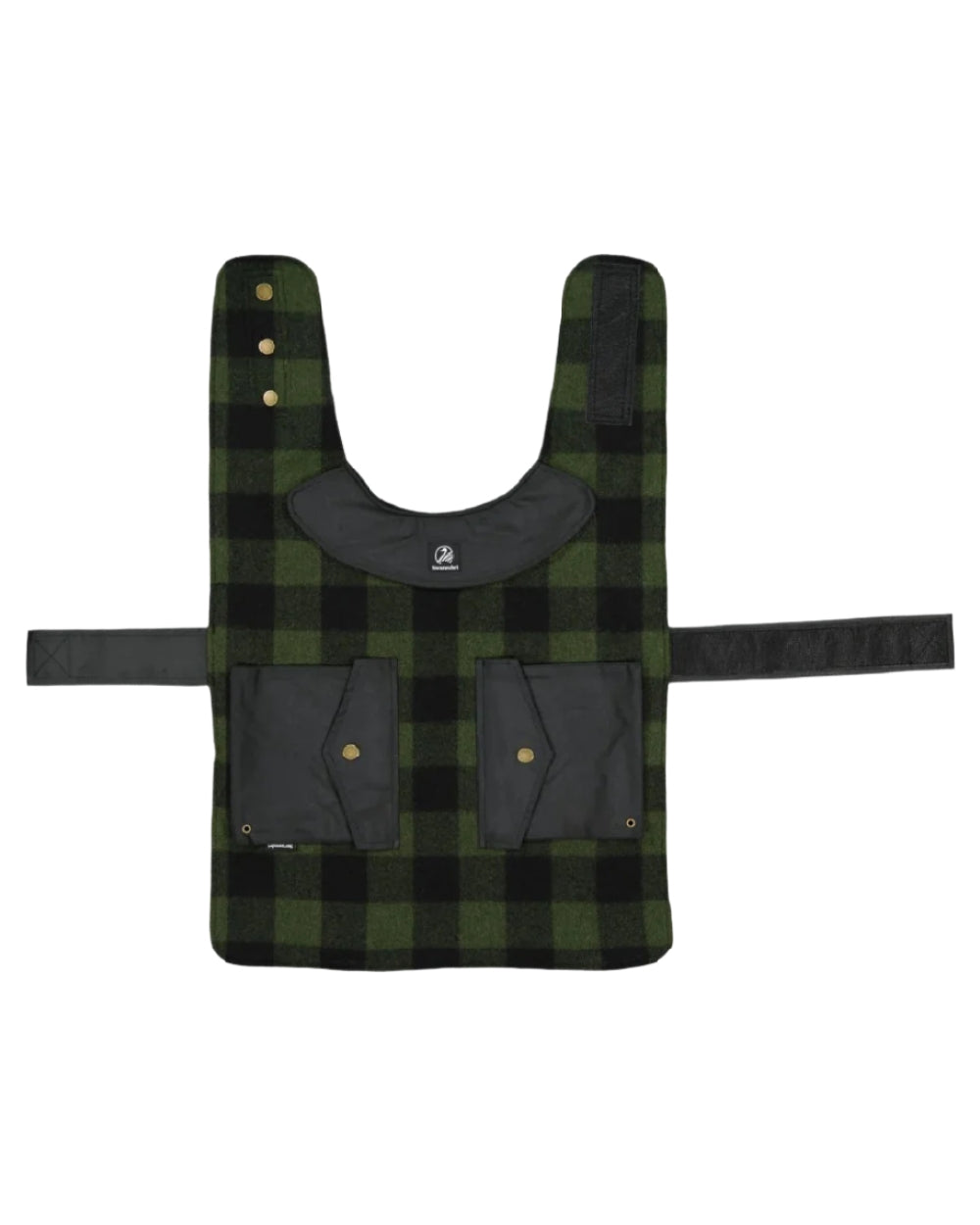 Olive Black Check Coloured Swanndri Classic Wool Dog Coat on white background