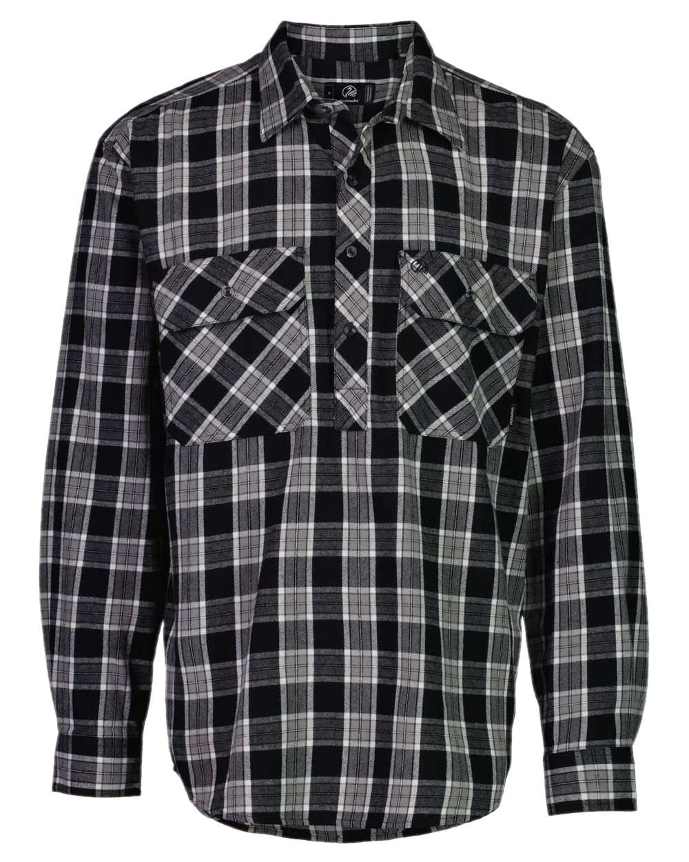 Black Coloured Swanndri Mens Barn Shirt on white background