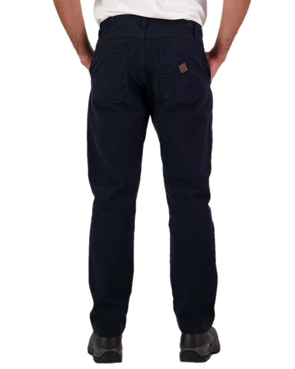 Navy Coloured Swanndri Mens Bedrock Canvas Work Pant on white background