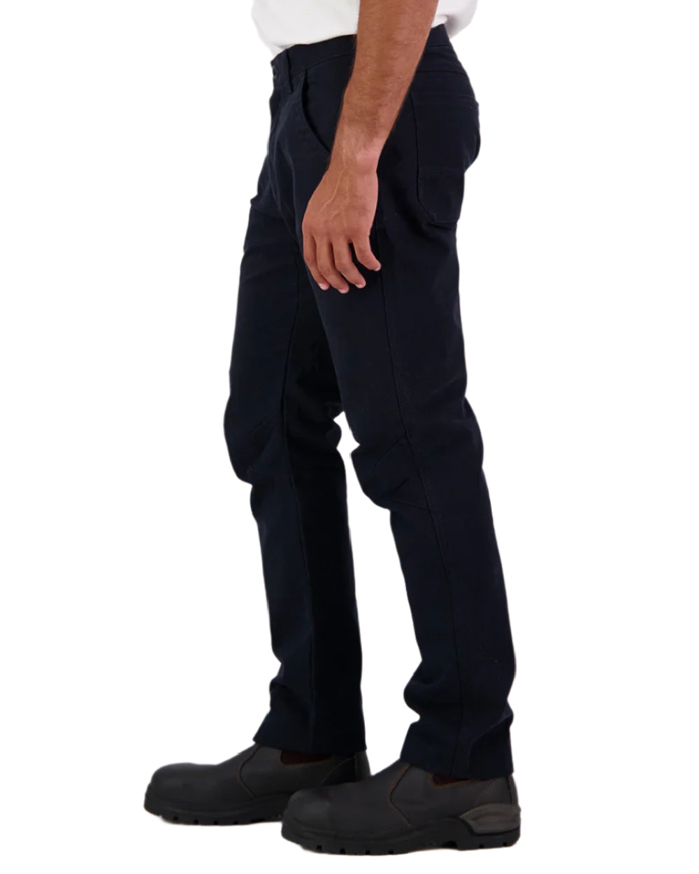 Navy Coloured Swanndri Mens Bedrock Canvas Work Pant on white background