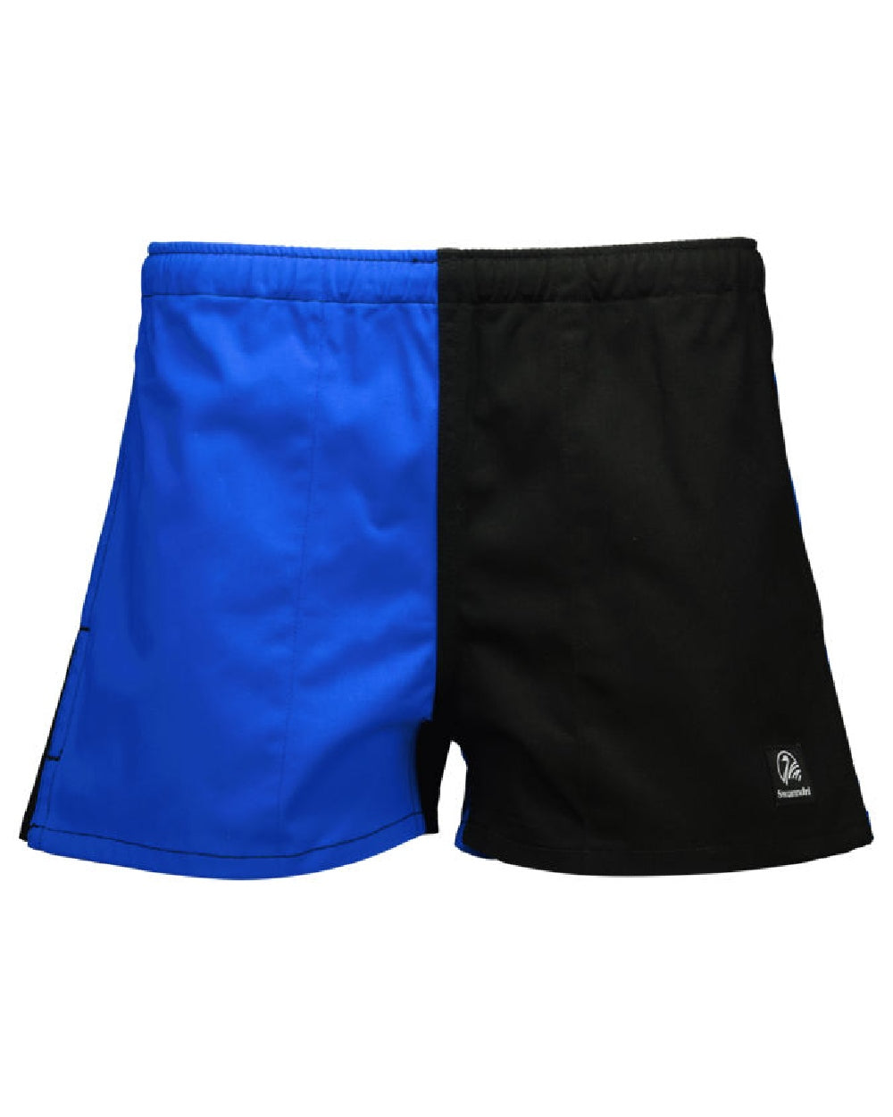 Blue Black Coloured Swanndri Mens Chequered Rugby Short on white background