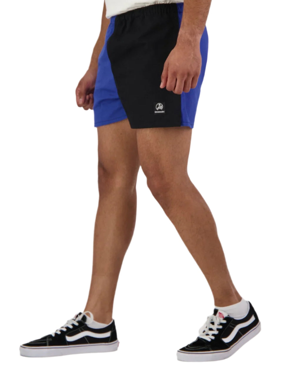Blue Black Coloured Swanndri Mens Chequered Rugby Short on white background
