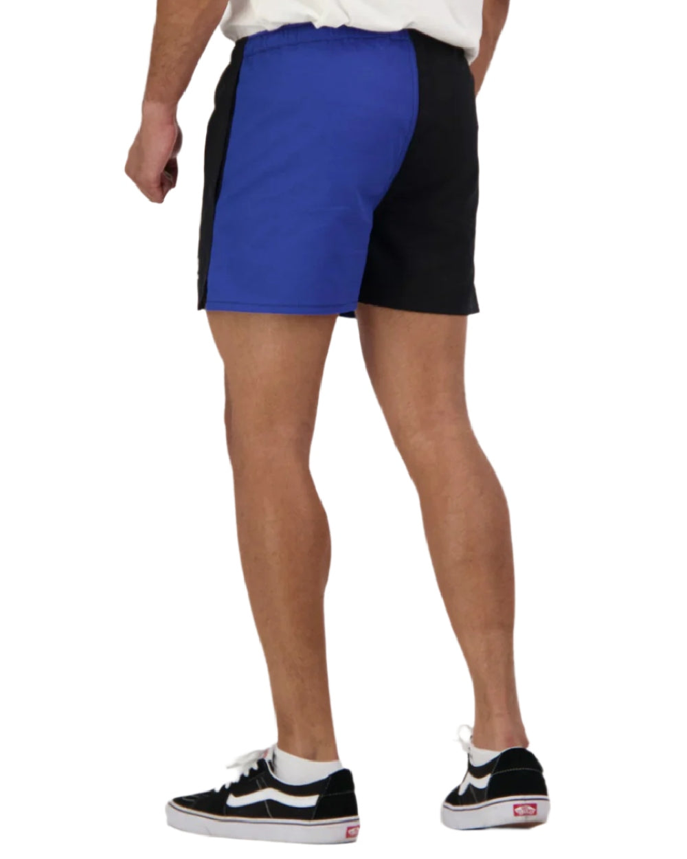 Blue Black Coloured Swanndri Mens Chequered Rugby Short on white background