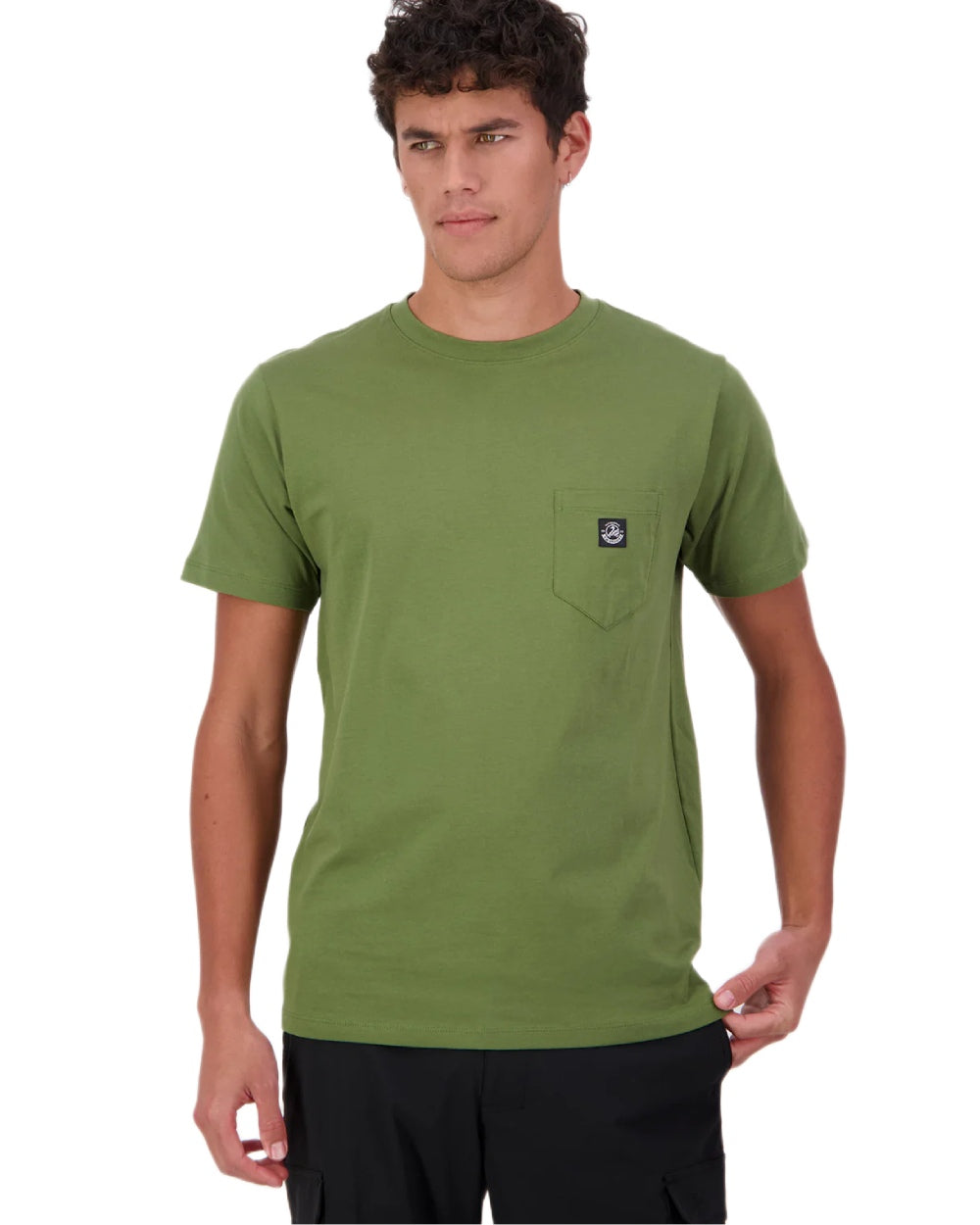 Clover coloured Swanndri Mens Duval V3 T-Shirt on white background