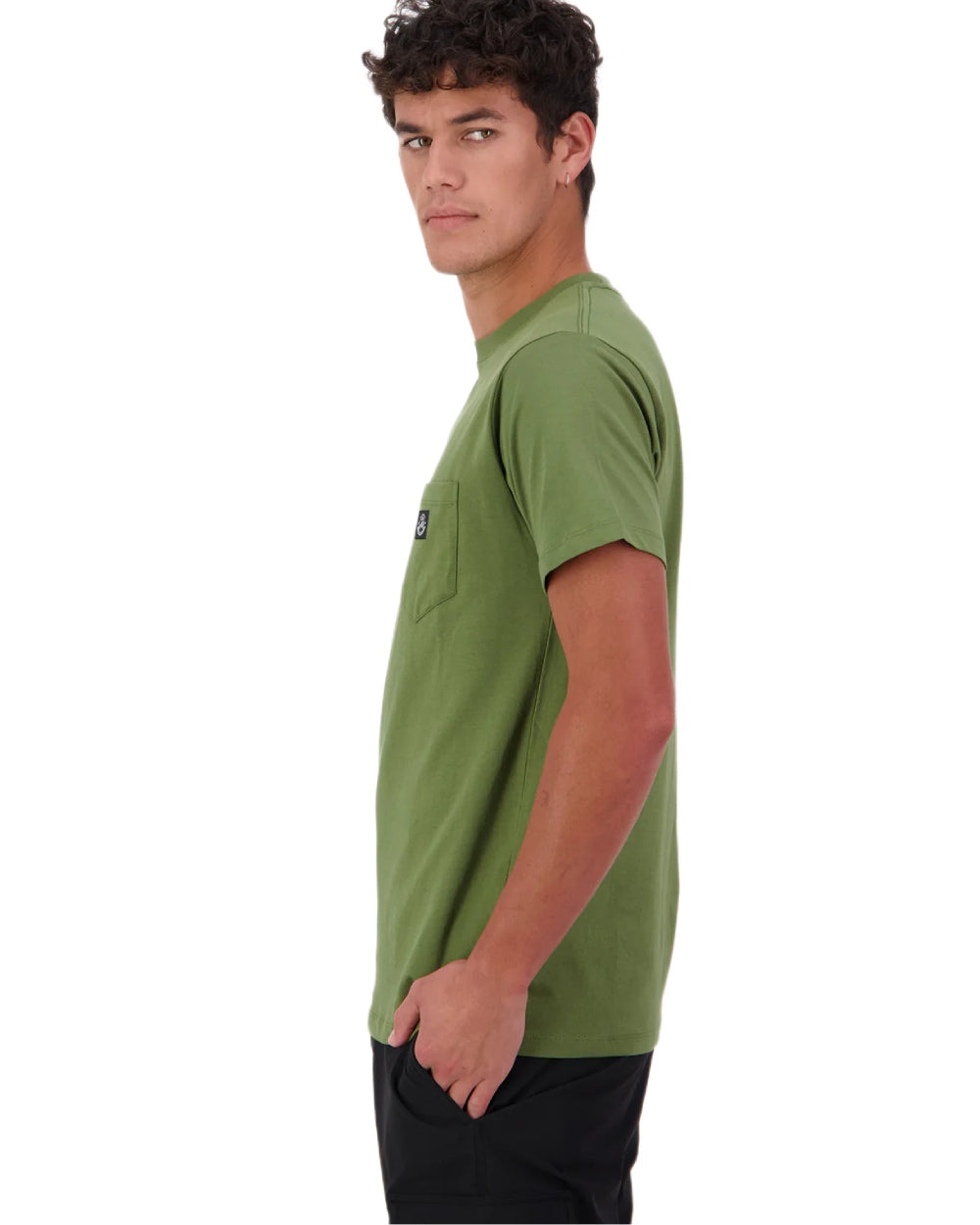 Clover coloured Swanndri Mens Duval V3 T-Shirt on white background