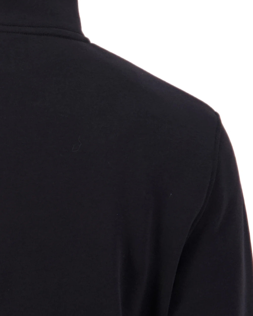 Black coloured Swanndri Mens Fundamentals Quarter Zip Sweatshirt on white background