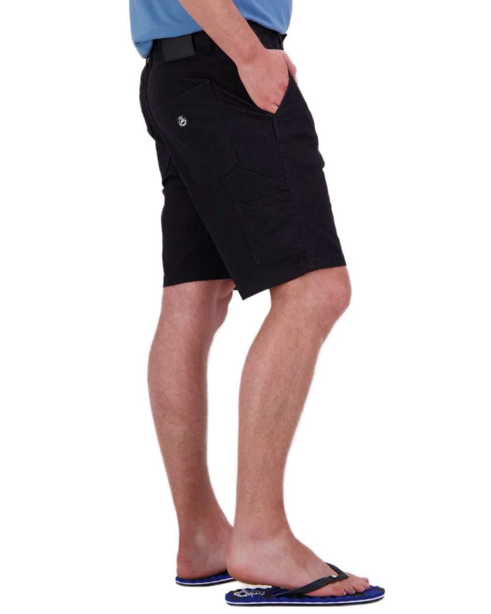 Black coloured Swanndri Mens Glenbrook V3 Work Shorts on white background