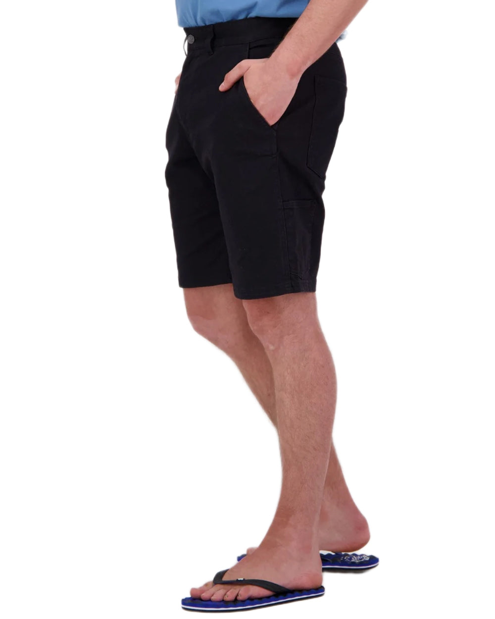 Black coloured Swanndri Mens Glenbrook V3 Work Shorts on white background