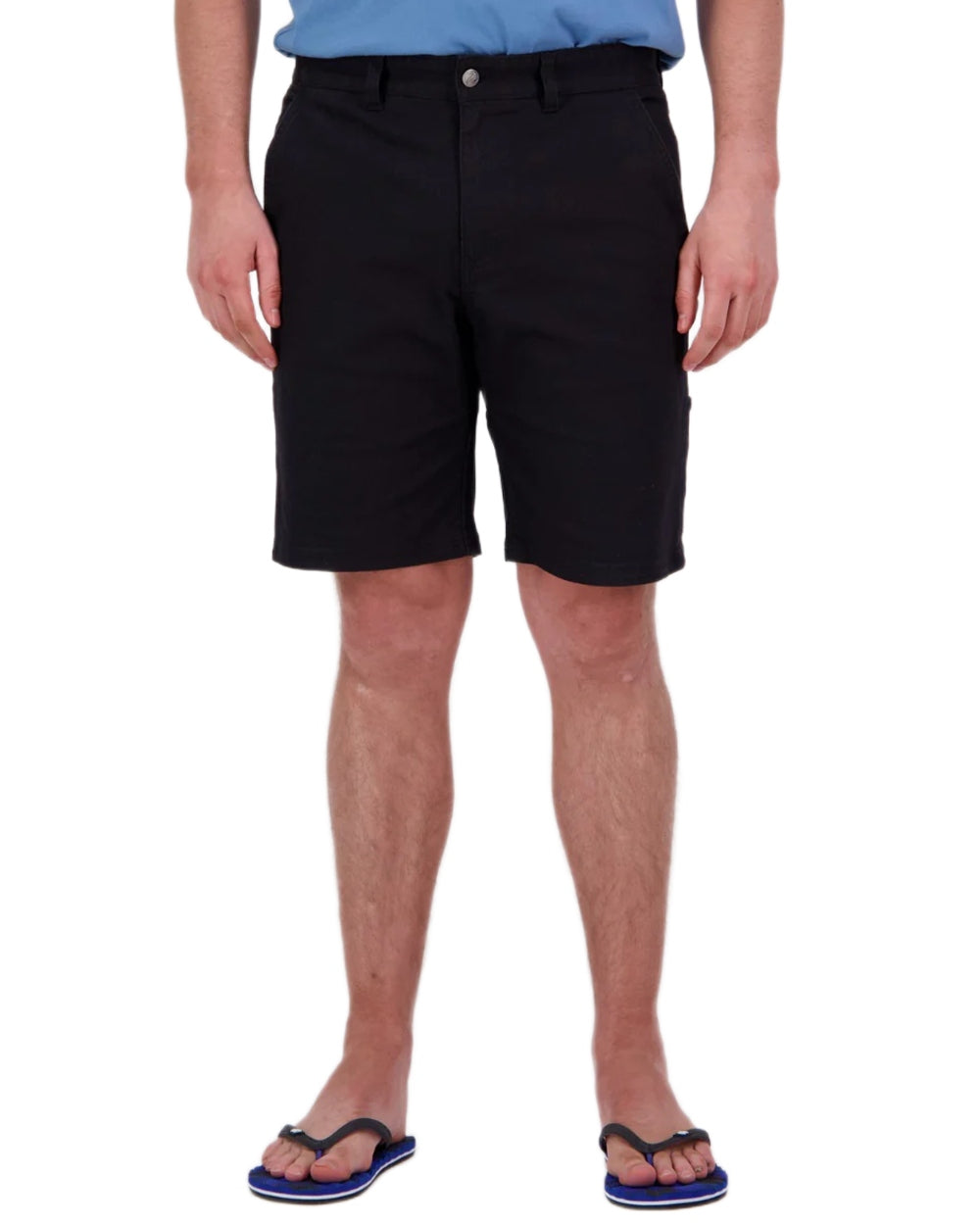 Black coloured Swanndri Mens Glenbrook V3 Work Shorts on white background