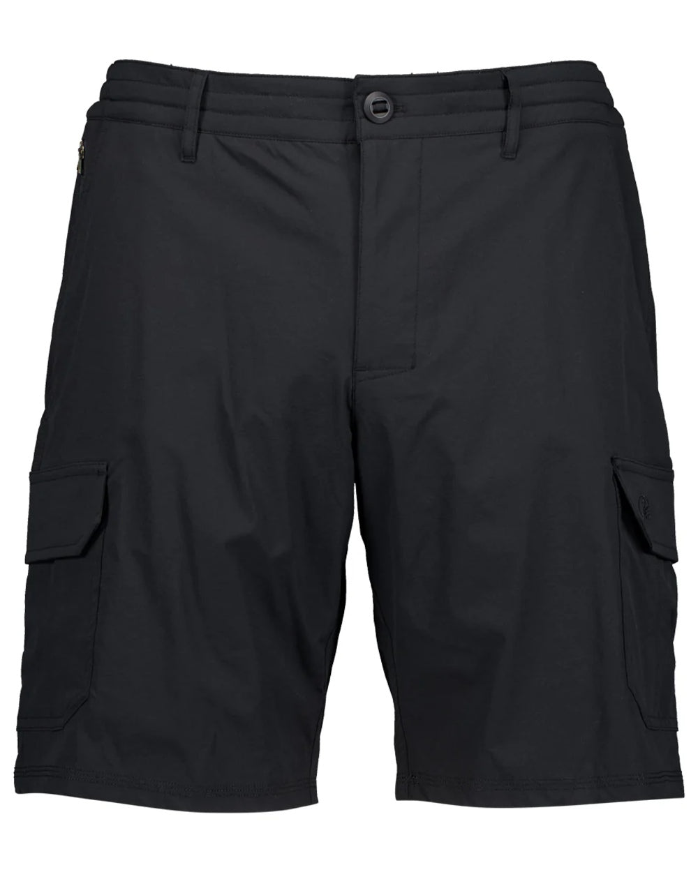 Black coloured Swanndri Mens Lawson Walk Shorts on white background