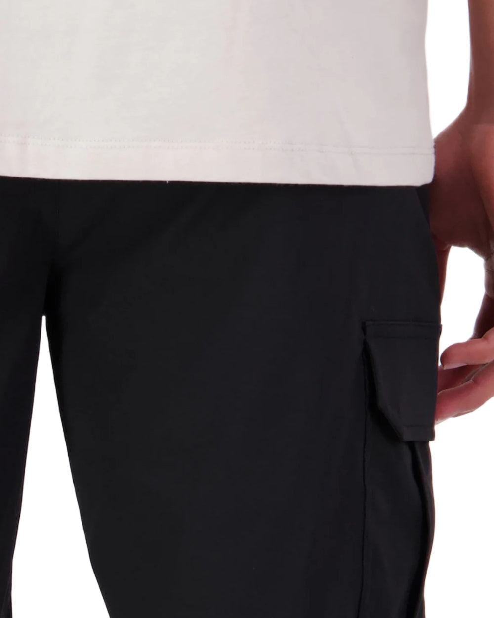 Black coloured Swanndri Mens Lawson Walk Shorts on white background