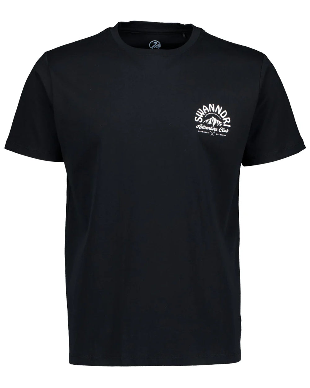 Black White coloured Swanndri Mens Mountain Top T-Shirt on white background