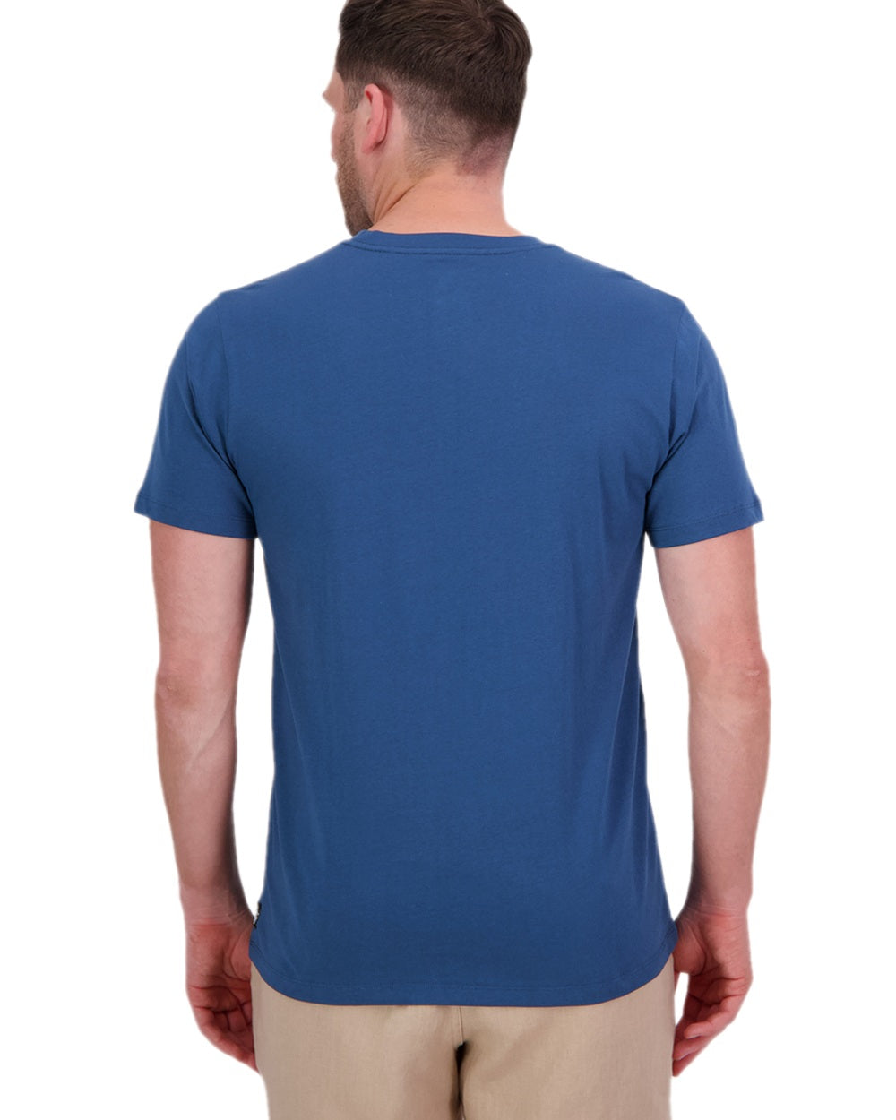 Tidal Teal Light Taupe Coloured Swanndri Mens Original V2 T-Shirt on white background