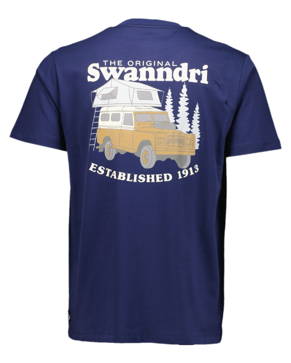 Navy Light Taupe Coloured Swanndri Mens Pop Top Printed T Shirt on white background