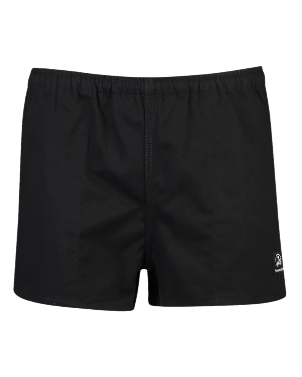 Black Coloured Swanndri Mens Rugby Short on white background
