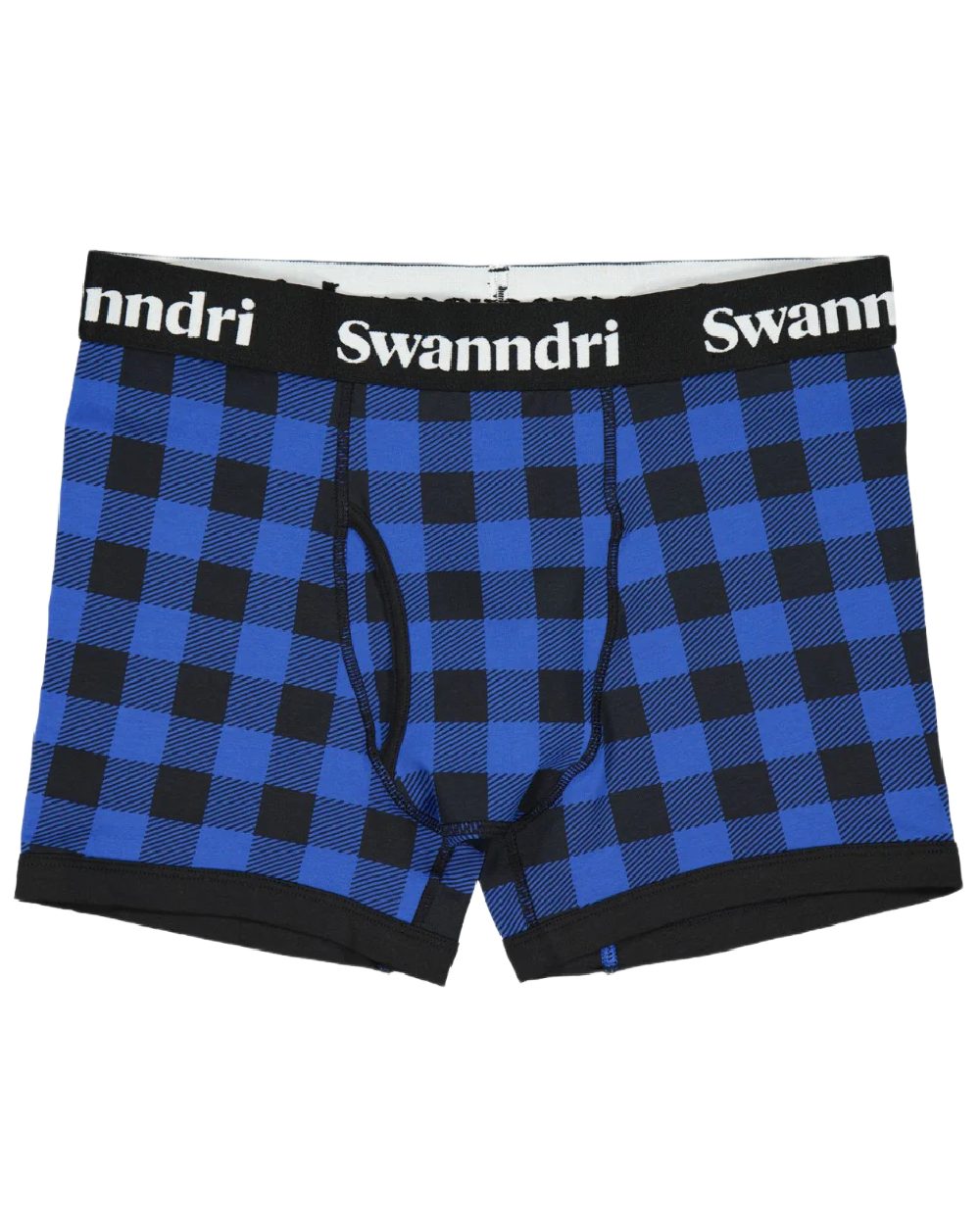 Blue Black Check Coloured Swanndri Mens Underwear on white background