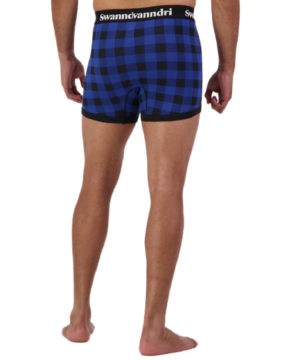 Blue Black Check Coloured Swanndri Mens Underwear on white background